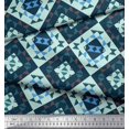 thumbnail image 2 of Soimoi Green Rayon Fabric Check & Geometric Print Sewing Fabric Yard 56 Inch Wide, 2 of 5