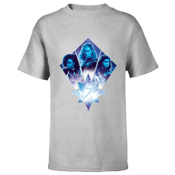 Marvel Studios The Marvels Photon Captain Marvel Ms. Marvel - Short Sleeve T-Shirt for Kids - Customized-Athletic Heather