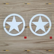 2X White 4" Army Star WW2 Decal Sticker Car Vinyl fit for Jeep Toyota Ford Chevrolet Roundel