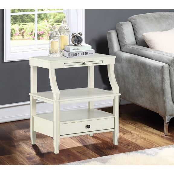 Newland Antique White Storage Nightstand 063817