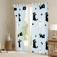 thumbnail image 3 of Feelyou Funny Black Cat Blackout Curtains Set of 2 (52x84 Each) for Teens, Kawaii Kitten Animal Window Curtains, Cartoon Cute Ghost Curtains and Drapes, Black Out Curtains Decor, 3 of 6