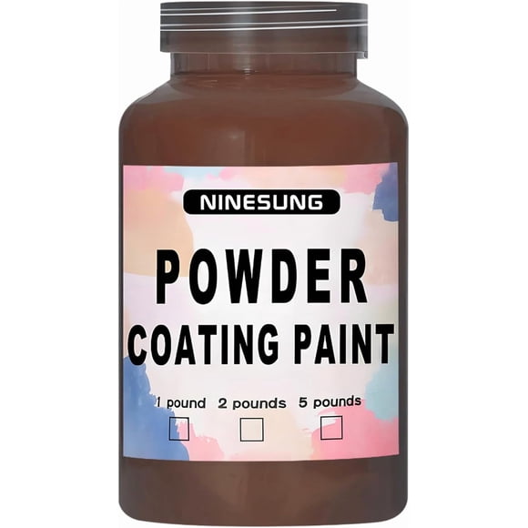 Powder Coating Powder | Powder Coat Perfect for Metal Surfaces | Car Paint | Building Materials | Powder Paint for Steel Structures, Factories, Buildings, Playgrounds, Gardens (Brown, 16 oz)