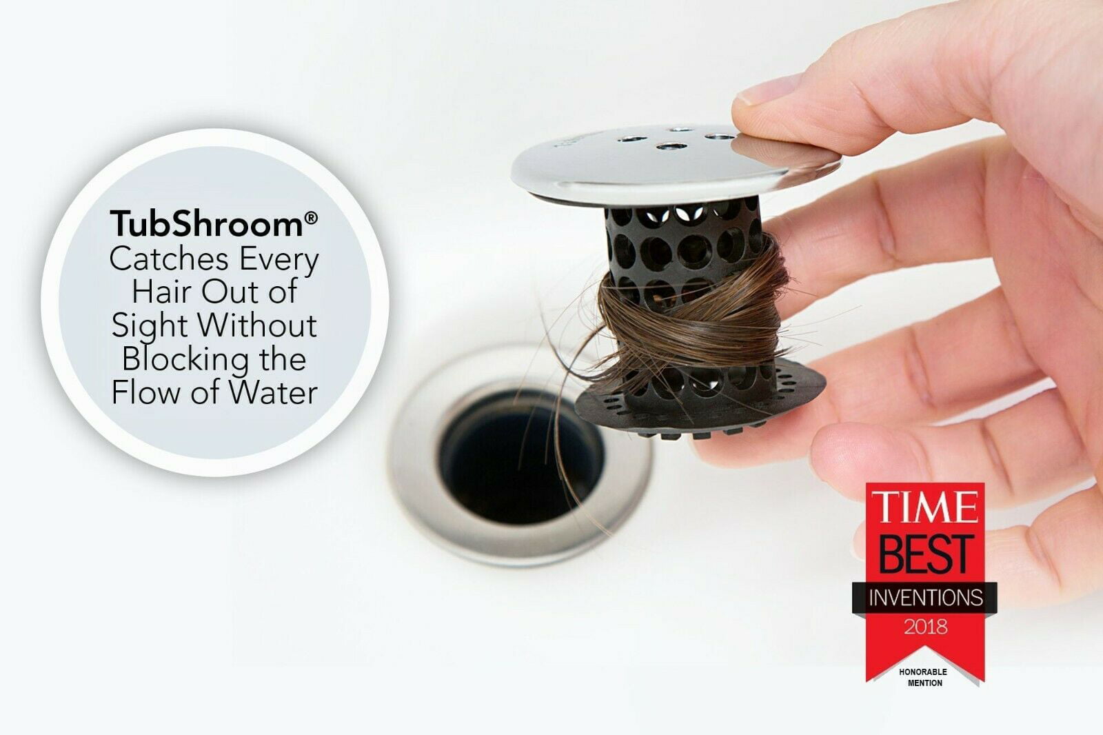 Generic TubShroom Tub Drain Hair Catcher, 2 Pack, Chrome â€“ Drain  Protector and Hair Catcher for Bathroom D