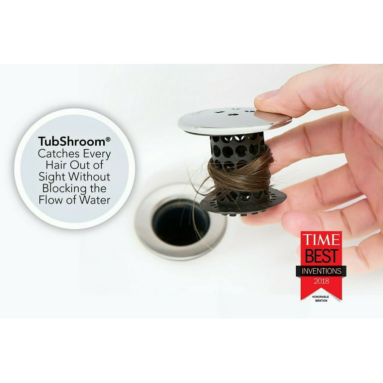 TubShroom Tub Drain Hair Catcher Combo Pack with Silicone Stopper, Black  Chrome – Protector and for Bathroom Drains, Fits 1.5” 1.75” Bathtub Shower