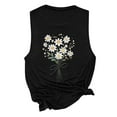 thumbnail image 3 of Zedker Shirts for Women Sunflower or Flower Graphic Tank Top Casual Sleeveless Round Neck Summer Tee Black Plus S, 3 of 3