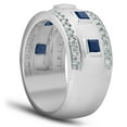 thumbnail image 2 of Pompeii 2 1/4 Ct Princess Cut Blue Sapphire & Diamond Wedding Ring 10k White Gold, 2 of 3
