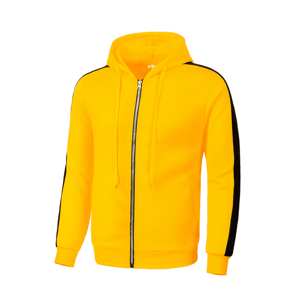 yellow zip up