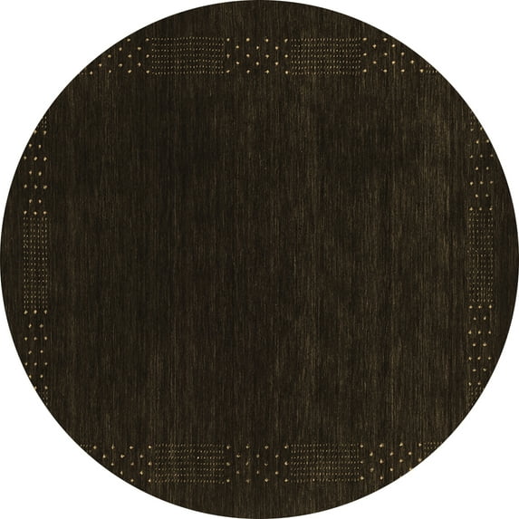 Ahgly Company Indoor Round Abstract Brown Contemporary Area Rugs, 3' Round