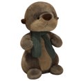 thumbnail image 1 of Peluche de peluche con forma de nutria con dibujos animados y bufanda de 26 cm, 1 of 2