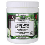 Swanson Sweet Carrot Juice Powder with Probiotic 5 Billion Cfu 14.2 oz (402 grams) Pwdr