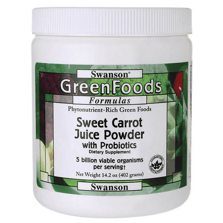 Swanson Sweet Carrot Juice Powder with Probiotic 5 Billion Cfu 14.2 oz (402 grams) Pwdr