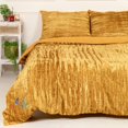 thumbnail image 2 of DecorAvenue Ultra-Luxe Crushed Velvet Duvet Cover Set, Boho Bedding Comforter Donna Cover Set, Twin Size 3 Pieces Set 1 Comforter Cover and 2 Pillow Shams Yellow Gold Color, 2 of 6
