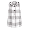 thumbnail image 3 of FRSASU Women's Fleece Sherpa Vest Winter Sleeveless Fuzzy Fluffy Checkered Plaid Vest Zip Up Jacket with Pockets Gray, 3 of 9