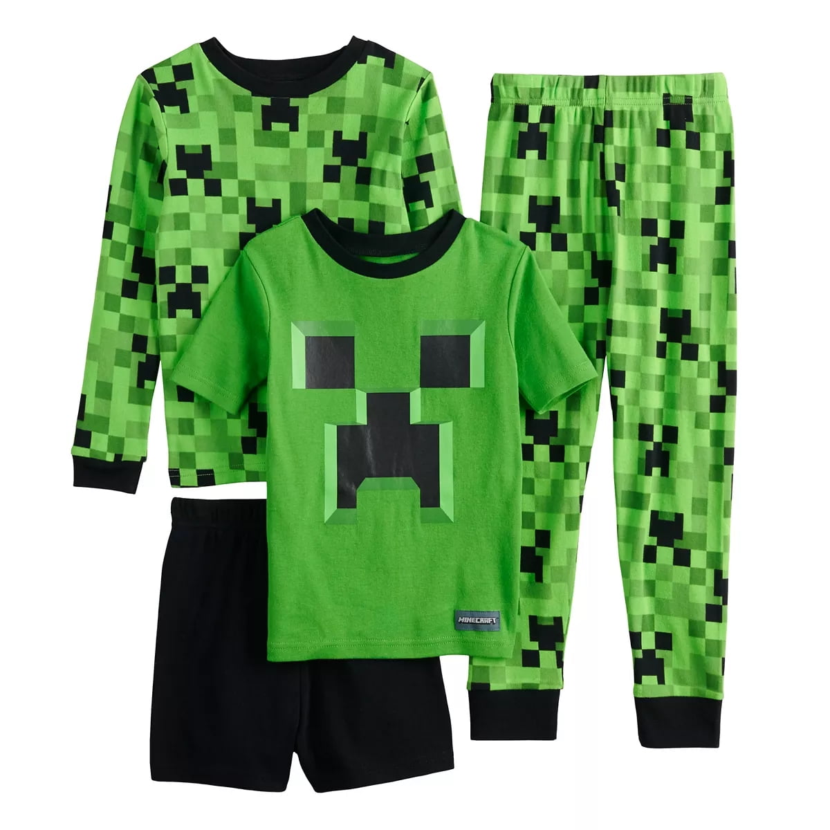 Minecraft Boys Pajamas Green Creeper 4pc Set Size 10T Walmart Canada