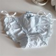 thumbnail image 6 of Lolitas Bows Ruffle Underwear Women's Low Waist Side Tie Panties Soft Breathable Bikinis Panties Ice Silk Underpants, 6 of 9