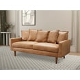 thumbnail image 2 of Koby Home 70" Mid-Century Loveseat Sofa Seat Faux Leather Sofas Couches 3-Seater Camel Brown, 2 of 5