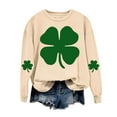 thumbnail image 4 of VgaVtl Women's Sweatshirts St. Paddy's Day Long Sleeve Plus Size Tops Women Shamrock Loose Lightweight Holiday Casual Tops,Beige S, 4 of 5