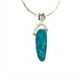thumbnail image 2 of DEEP GALAXY FLASH 14KT WHITE GOLD &amp; DIAMOND NATURAL AUSTRALIAN OPAL NECKLACE, 2 of 5