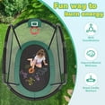 thumbnail image 3 of 6FT Small Trampoline for Kids with Basketball Hoop, SHINPT Indoor & Outdoor Trampoline with Safety Enclosure Net, Heavy-Duty Jumping Mat and No-Gap Design, Mini Trampoline for Boys & Girls Ages 3+, 3 of 9