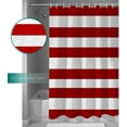 thumbnail image 3 of Athenstics Red and White Stripe Shower Curtain for Bathroom, Waterprrof Polyester Fabric Shower Curtains Christmas Red Decorative Curtains for Bathroom Curtain Sets with Hooks, Standard Size 72" x 72", 3 of 6