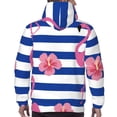 thumbnail image 7 of Kdxio Pink Flamingo Print Mens Casual Hooded Collar Drawstring Hoodies Pullover Sweatshirts Casual Long Sleeve Shirts-3X-Large, 7 of 7