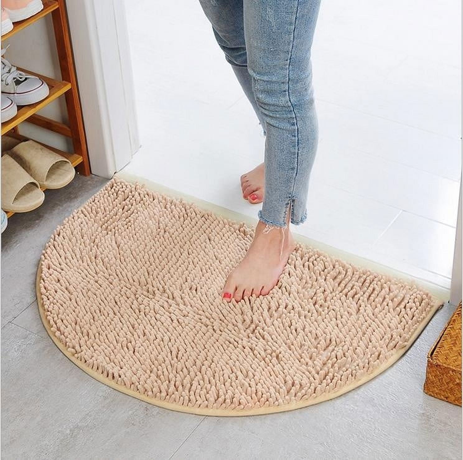 Abstract Half Moon Doormat Indoor & Outdoor Doormat Long Lasting Welcome Mat  Easy to Clean Non-slip Dirt Trap Front Door Mat 60x40cm 