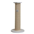 thumbnail image 2 of Cats Scratch Post with Interactive Ball Toy Vertical Scratcher Cat Climbing Pole White Beige 63x30cm, 2 of 9
