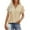 Beige, variant on Olyvenn Womens Casual Eyelet V Neck Short Sleeve Loose Fit Tee Shirts Tunic Shirts Dressy Blouses Business Work T Shirt Beige XXL