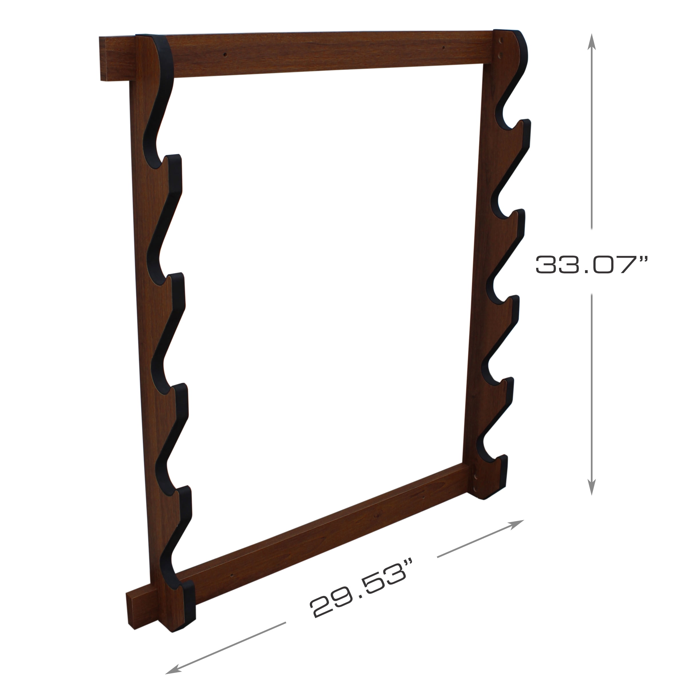 Rush Creek Creations Indoor 5 Rifle/Shotgun Wall Storage Display Rack Dark Walnut Finish - Convenient Easy Assembly
