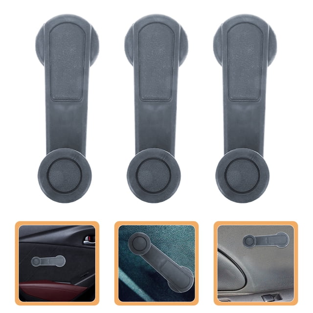 SEWCHICS 6Pcs Sparkly Car Accessories Car Window Crank Handle Black ABS Window Regulator for DIY Projects