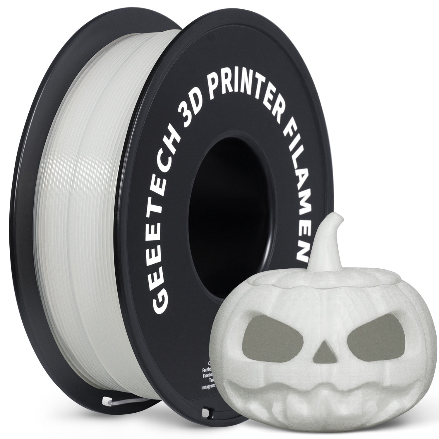 Geeetech 3D Printer Filament, Luminous Multicolor PLA Filament 1.75mm, Accuracy +/- 0.03mm Luminous Orange yellow 1kg (2.2lbs)