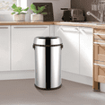 thumbnail image 3 of Towallmark 17 Gallon Trash Can Open Top - Heavy Duty 65L Round Stainless Steel Garbage Bin, for Kitchen, Restaurant, Office, Home, Gym (Fingerprint-Proof, Silver), 3 of 9