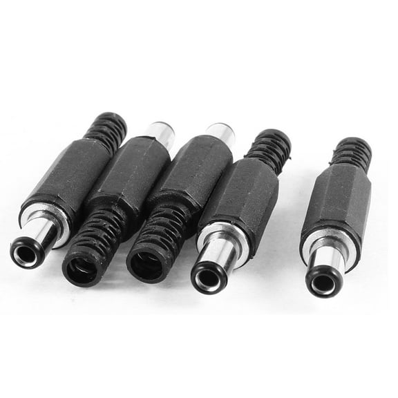 Unique Bargains 5Pcs DC Plug Cable Jack Power Supply Male Connector 5.5mmx2.5mm