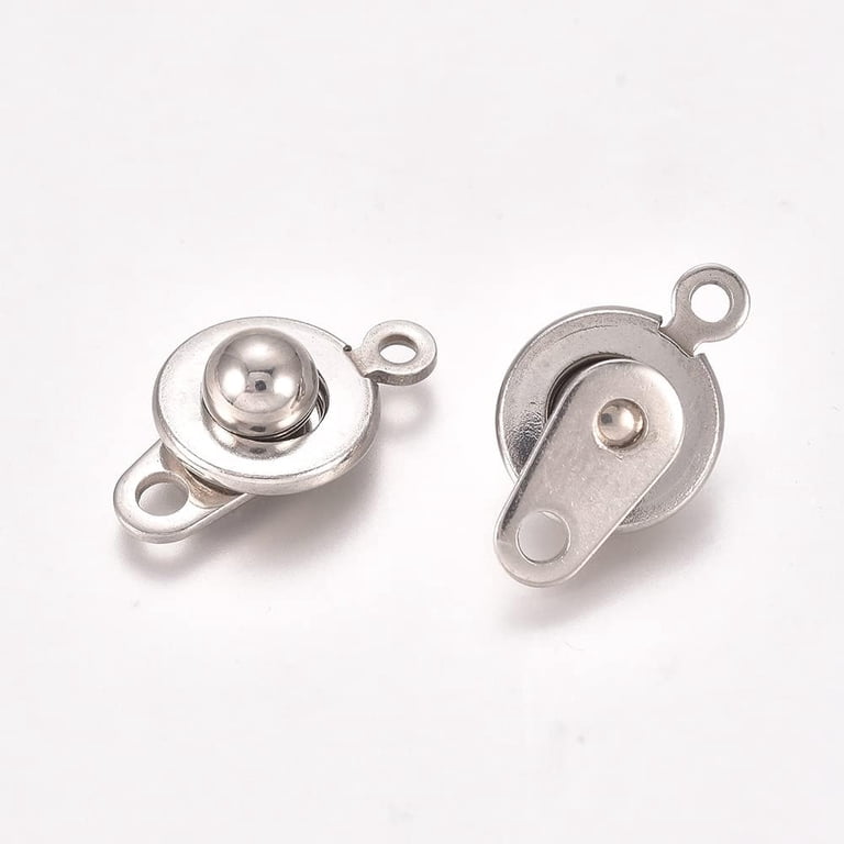 10Pcs Snap Clasps 201 Stainless Steel Bracelet Snap Button Clasps
