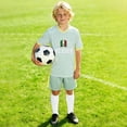 thumbnail image 2 of 2026 Fan Soccer Collection for Boys - Kids Football Shirt and Shorts Set International Retro Streetwear Youth Training Uniform Athletic Outfit Ages 3-14(Light Green/140), 2 of 3