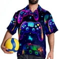 thumbnail image 4 of Game Controller Men's Short Sleeve Beach Shirts, Casual Printed Button Down, Summer Unisex Spread Collar Tops, 4 of 6