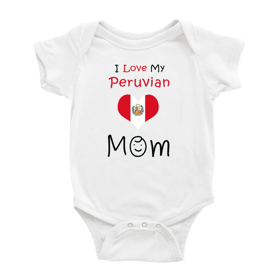 I Love My Peruvian Mom Cute Baby Jumpsuits (White, 18-24 Months)