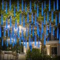 thumbnail image 1 of Luces de meteoritos Ducha Luces de lluvia Luz de Navidad LED 30 cm 8 tubos Gota a prueba de agua Carámbano Caída Gota de lluvia Luces en cascada para fiesta Boda Jardín Árbol de Navidad, azul Sincero Hogar, 1 of 6