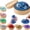 Glitter-Blue, variant on Dumpling Squishy with Steamer, Cute Steamed Bun Fidget Sensory Stress Relief Squeeze Toys