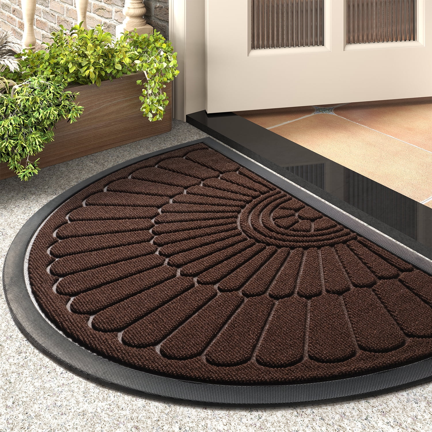 SIXHOME Outdoor Mat 17"x30" Non Slip Rubber Front Door Mat for Entrance