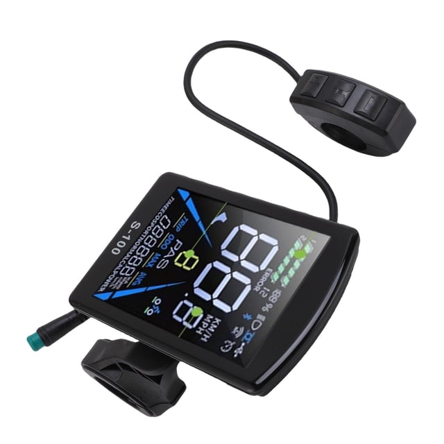 Electric Bike LCD Display, 5 Cores Rain Proof Cable Easy Installation Scooter Display for Camping