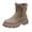 Khaki, variant on Womens Suede Mid Calf Winter Boots Side Zipper Platform Lug Sole Snow Booties Fleece Lined Warm Fashion Boots for Fall Winter Daily Wear,Black 9
