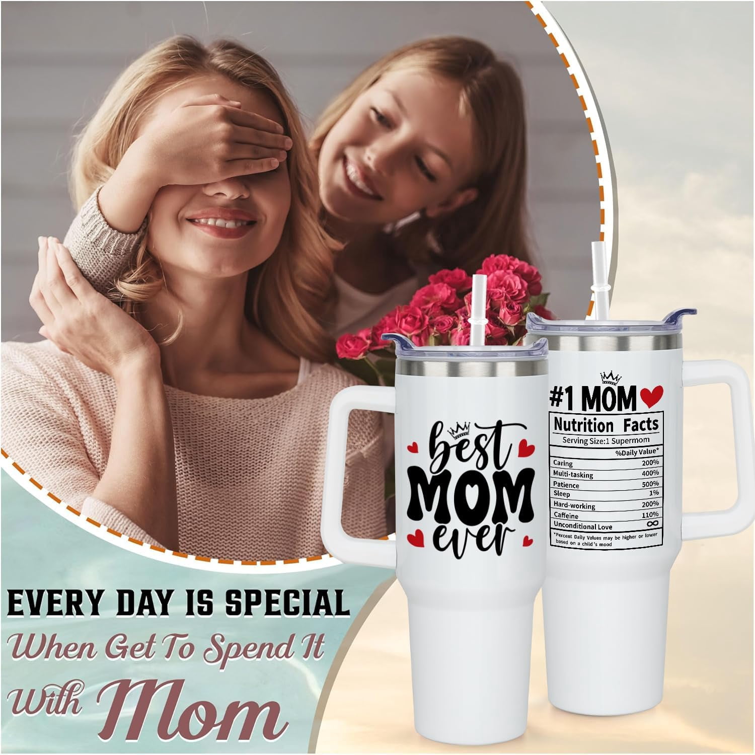 Gifts For Mom From Daughter Mother''S Day Gifts Mom Birthday Gifts 40 Oz Mom Tumbler With Handle And Straw