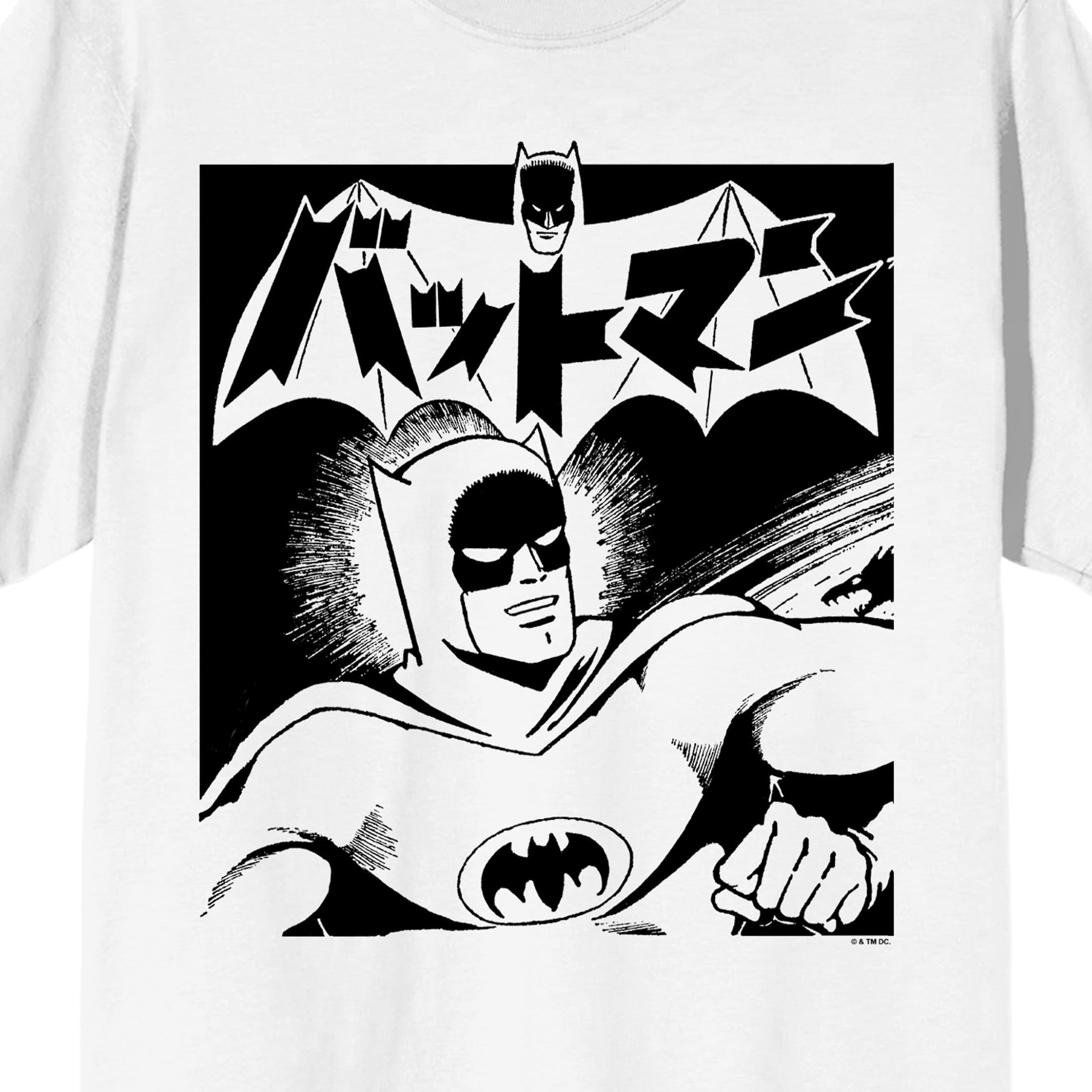 Batmanga Batman Manga Cover Art Crew Neck Short Sleeve Men's White