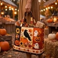 thumbnail image 5 of Halloween Tote Bag, Women Quilted Shoulder Bag with Pumpkin Ghost Witch Pattern, Stylish Fall Handbag Large Reusable Canvas Tote for Shopping, Work, Travel and Holiday Accessories, 5 of 5