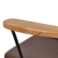thumbnail image 2 of Leejay Retro Brown Faux Leather Swivel Office Desk Chairs,Adjustable Task Chair with Armrest, 2 of 5
