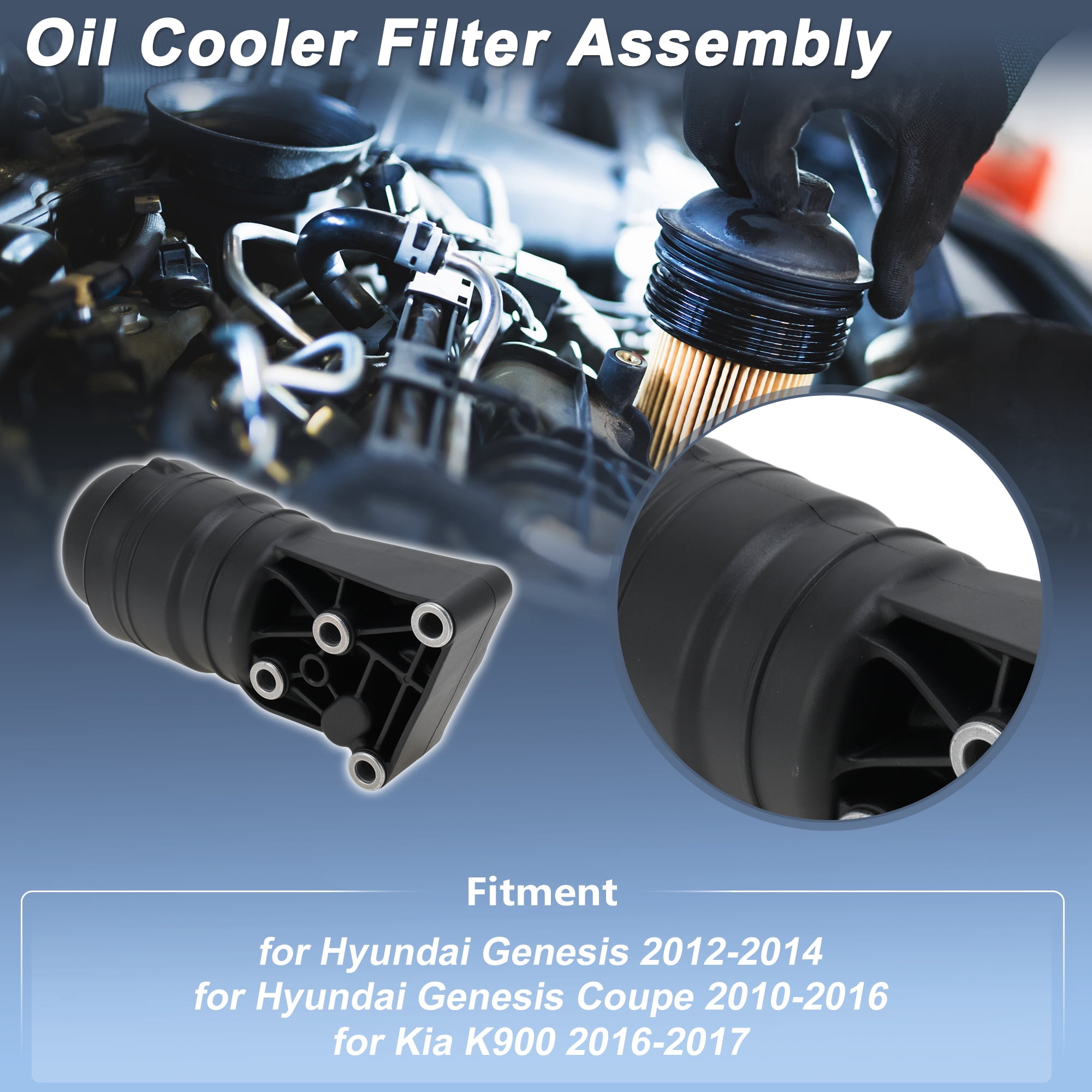 Engine Oil Filter Housing for Hyundai for Genesis 2012-2014 No.263003C701 Transmission Oil Cooler Plastic 1 Pc