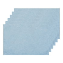 Unique Bargains Placemats Set of 6 Heat Resistant Place Imitation Linen Place Table Mats Light Blue