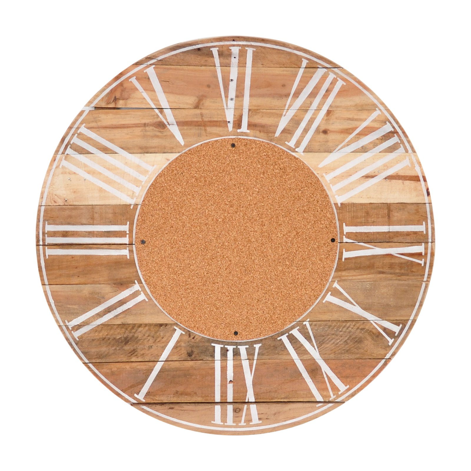 BrandtWorks Round Oversized Barnwood Cork Board