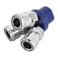 thumbnail image 4 of Conector Hembra de 3 Vías Ticfox Conexiones Rápidas 12 mm Manguera de Aire Neumática 1/4' BSPT Azul Plata, 4 of 11